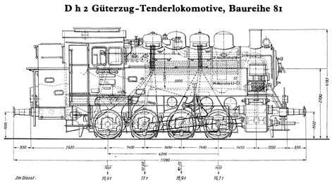 Locomotive tender pour trains marchandises srie 81