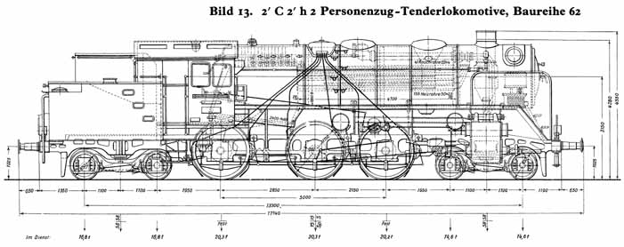 Locomotive-tender pour trains voyageurs Baureihe 62