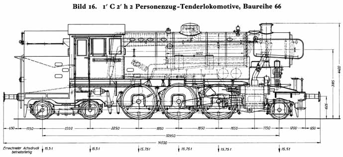 Locomotive-tender pour trains voyageurs Baureihe 66